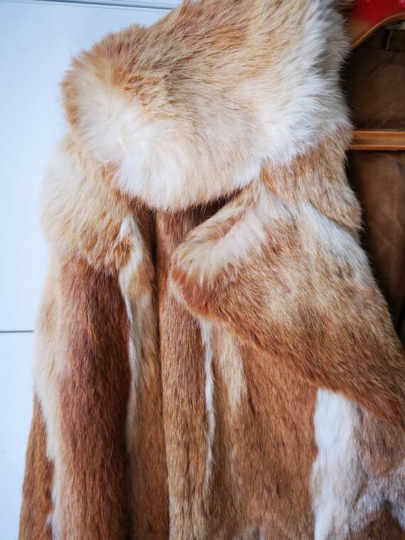 80s Gorgeous Ginger Red Rabbit Fur Coat Bohemian … - image 3