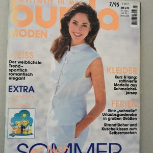 Burda SUMMER 7/95 with Instructions, Vintage Pattern, Fashion Magazine Vintage, Fashion Booklet Sewing, Burda Deusch Edition,