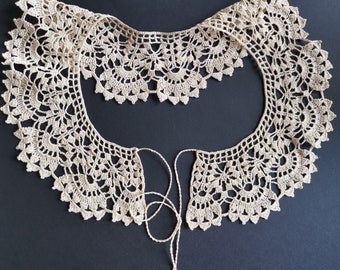 Delicate Thin Crochet Collar | Vintage ECRU Collar | Retro Collar | Hand Made Cotton Crochet Collar | Lace Neckpiece Crocheted, Dressmaking