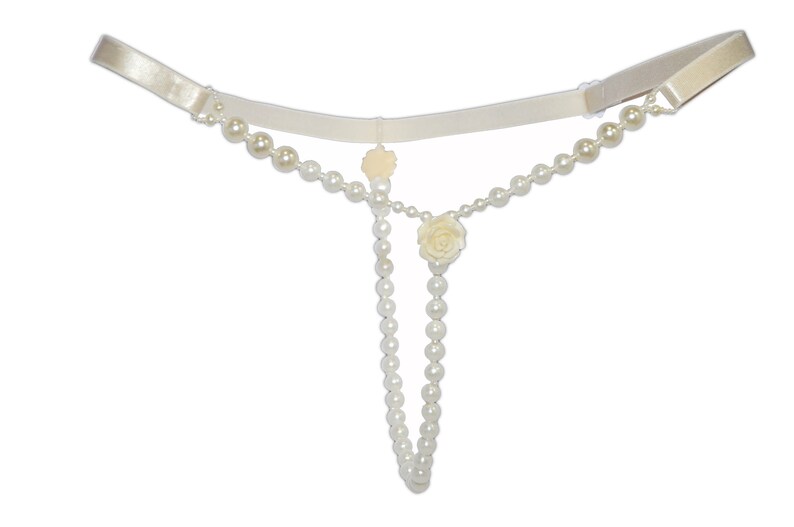 Black erotic Pearl panties Bridal crotchless sexy lingerie Etsy