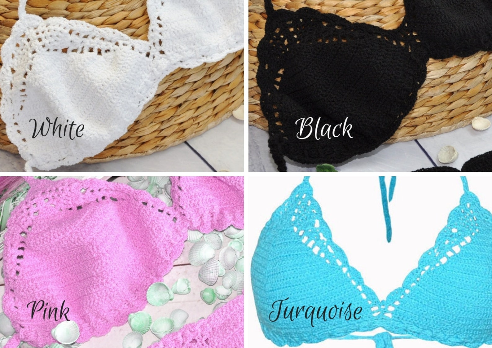 Extreme Exotic Micro bikini Crochet Thong set White Black Etsy