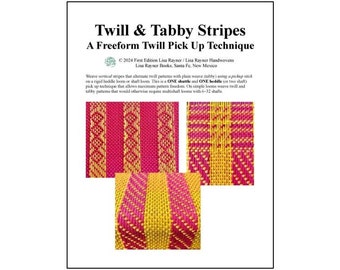 Twill and Tabby Stripes Freeform Twill Pick Up Technique weaving pattern rigid heddle pattern