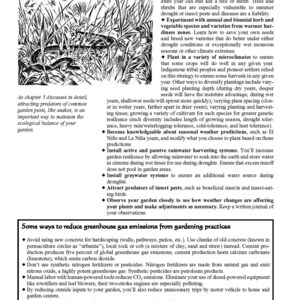 May include: A black and white illustration of a snake in a garden setting. The text "As chapter 5 discusses in detail, attracting predators of common garden pests, like snakes, is an important way to maintain the ecological balance of your garden." is included in the image.