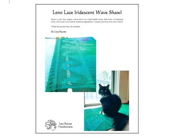 Leno Lace Iridescent Wave Shawl eBook instant digital download Spanish lace rigid heddle loom weaving book