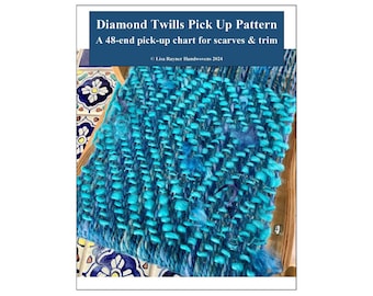 Diamond Twills Pick Up Pattern pick-up chart for scarves & trim rigid heddle loom weaving book