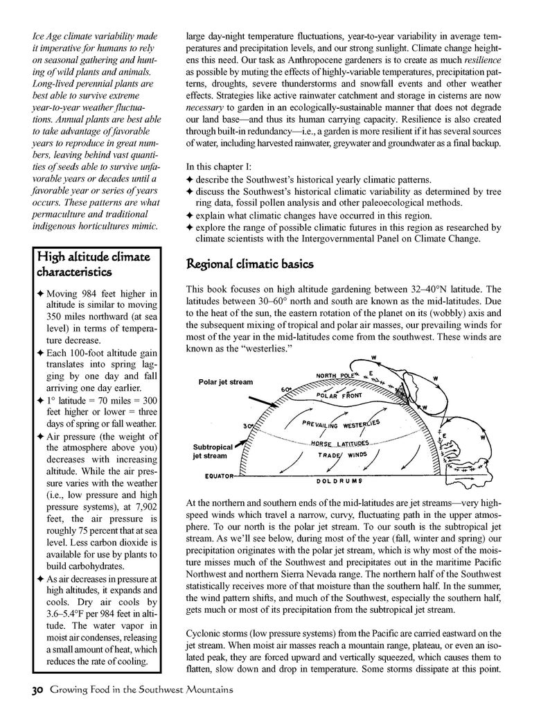 May include: A diagram illustrating the jet streams and their impact on weather patterns in the mid-latitudes. The diagram shows the polar jet stream, subtropical jet stream, trade winds, prevailing westerlies, and doldrums. The diagram also includes text describing the impact of these weather patterns on the Southwest region of the United States.