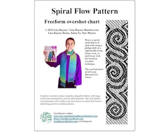 Spiral Flow CHART Freeform Overshot Weaving book spiral pattern motif rigid heddle frame loom