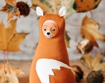 Plush fox doll - forest nursery decoration