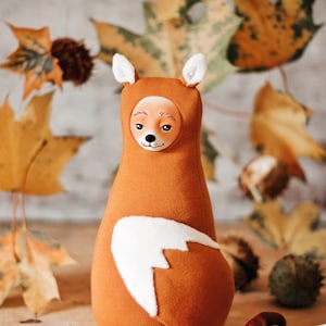 Plush fox doll - forest nursery decoration
