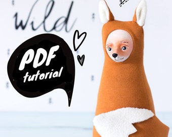 Plush doll sewing pattern - fox art doll