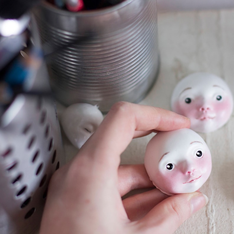 Painted Doll Heads for Crafts and Doll Making 5 Pieces Etsy