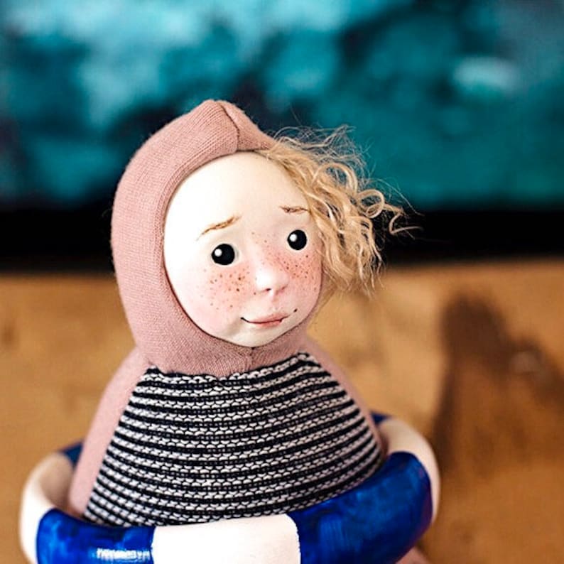 Designer toy figure swimmer girl art doll image 2