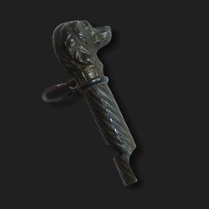 Victorian Cast Metal Hound Head Whistle