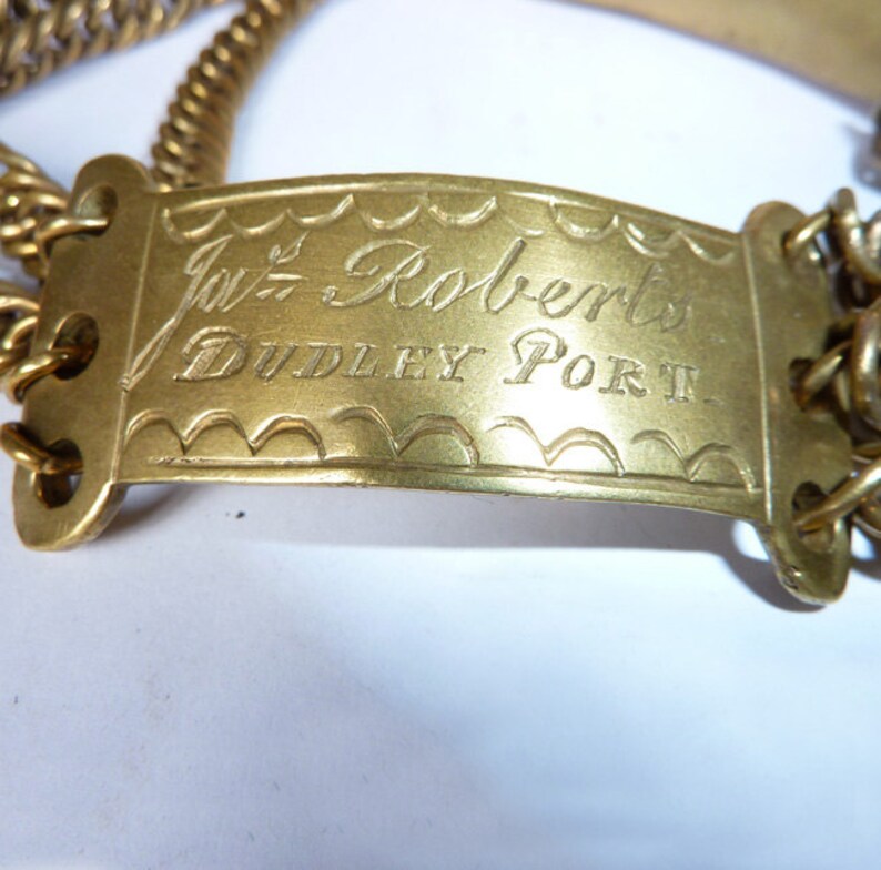 Brass Plated Dog Chain Collar and Key Etsy