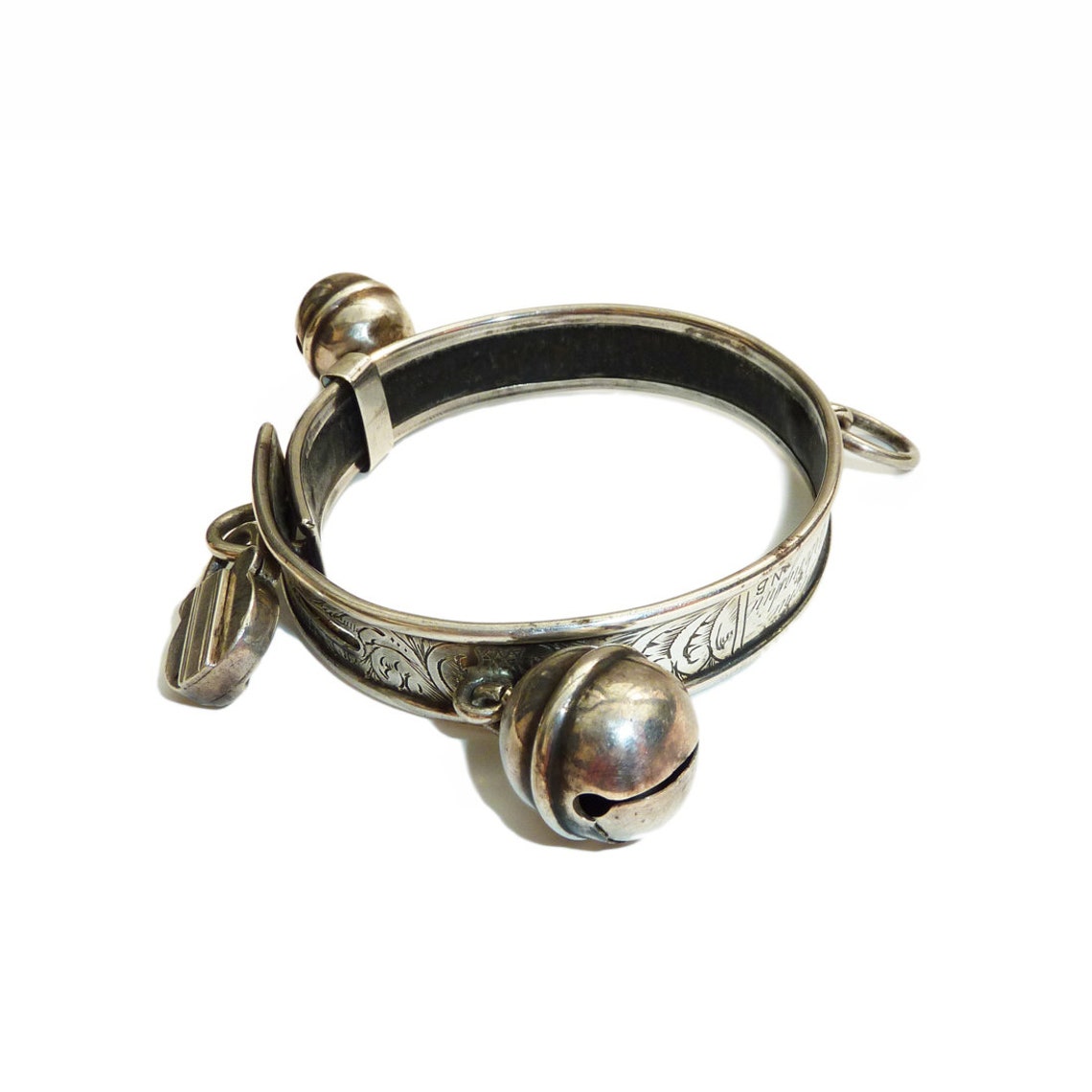 Rare Small Victorian Silver Dog or Cat Collar With Two Bells Etsy