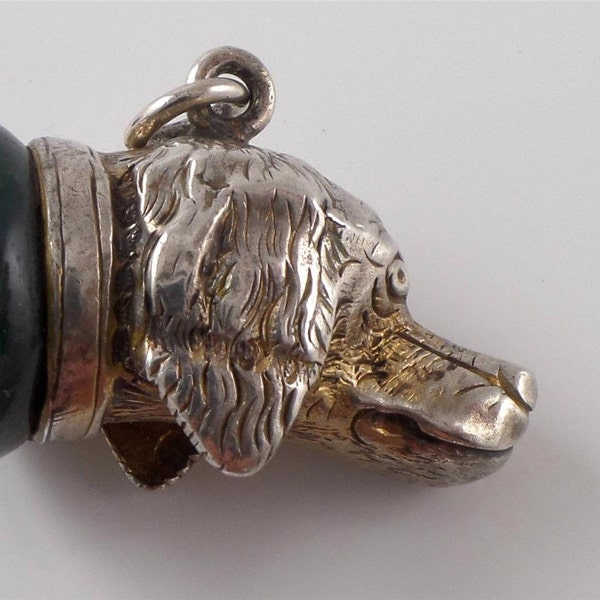 Victorian Silver Dog Fob