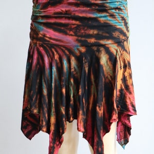 Tie Dye Fairy, RainbowColor Skirt  Bohemian Skirt Festival Skirt,Mini BlackTie Dye Skirt , Hippie Skirt, Summer Skirt, Festival Fashion