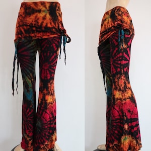 Wide Flare  Bell Tie dye Bottoms • Cotton Flared Trousers • Flared Hot Yoga Leggings Flared  , one size stretchable s-xl very soft spandex