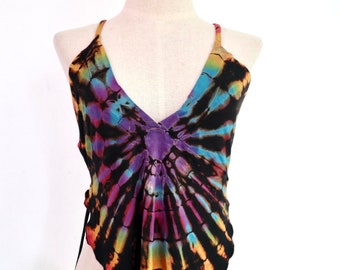 トップス c goa tie dye design top Tie Dye Crop Top, Lace up Back, Goa Style - Etsy