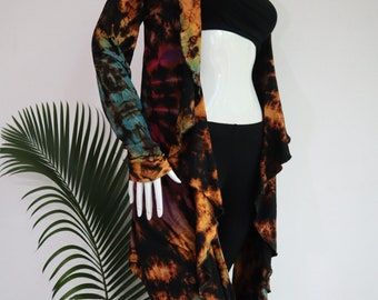 Sweater Tie dye Coat, Long Cardigan,Boho Tie Dye Long Sleeve cardigan Hippie Bohemian Dress Festival Clothing Winter Clothing C2315