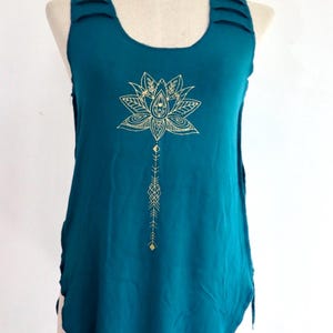 Lotus Tank Top,Om Tank Top- Yoga Top,Hippie Top,Göttin-Elfen Kleidung,Tribal Oberteil,Boho TankTop,Sommer Top