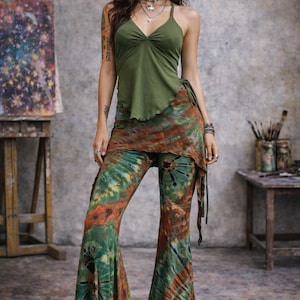 Crop top, veters aan de achterkant, Goa-stijl