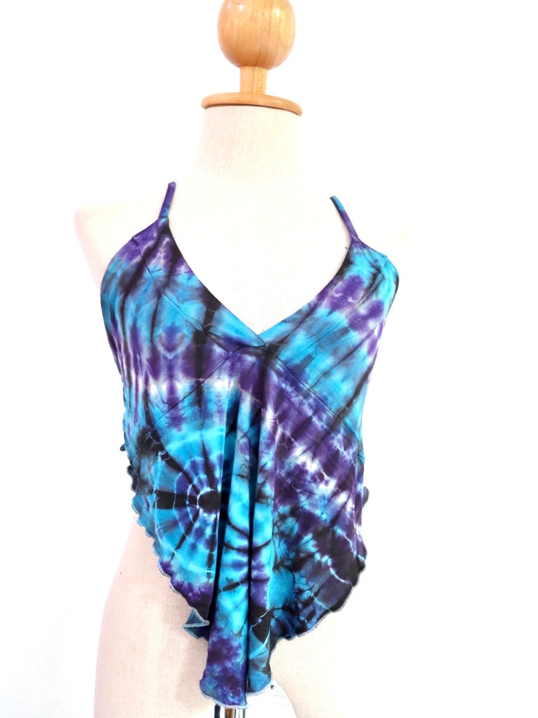 Tie Dye Crop Top, Lace up Back, Goa Style - Etsy