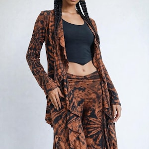 Pullover Tie Dye Mantel, Lange Strickjacke,Boho Tie Dye Langarm Strickjacke Hippie Boho Kleid Festival Kleidung Winterkleidung C2315