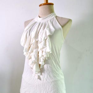 Regulowany wiązany top na szyję typu halter, Top z falbanką i odkrytymi plecami, Halter Tiedye, Odzież festiwalowa, Top z lat 90.,