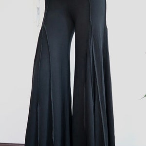 Wide Leg Flared Black Pants festival / Boho/Bell Bottom/Wide leg pants  Black Flared pants /one size stretchable s-l very soft spandex
