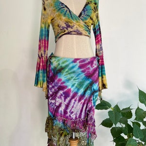 Tie dye Gothic Skirt, Fairy Skirt, Magnolia Skirt, Festival Skirt, High To Low Skirt, Cosplay, Elven, Hippie, Goddess Skirt, Boho Dress