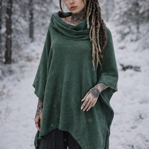 Överdimensionerad Hoodie Tunika Topp - Långärmad Tröjklänning