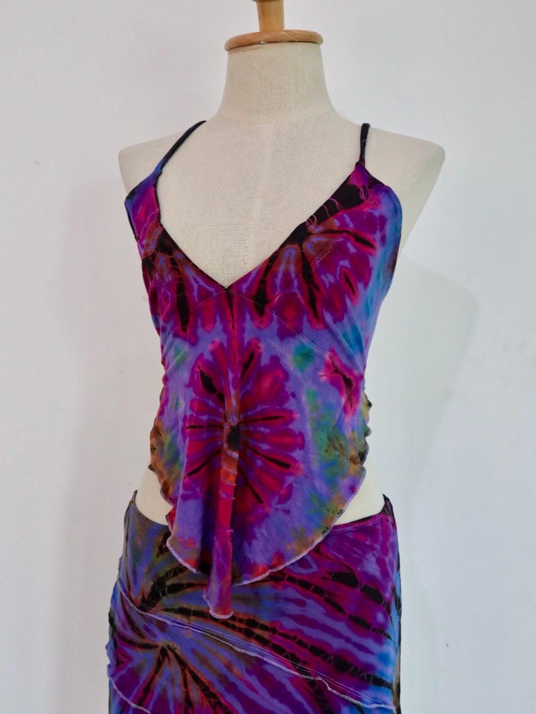 Tie Dye Crop Top, Lace up Back, Goa Style - Etsy