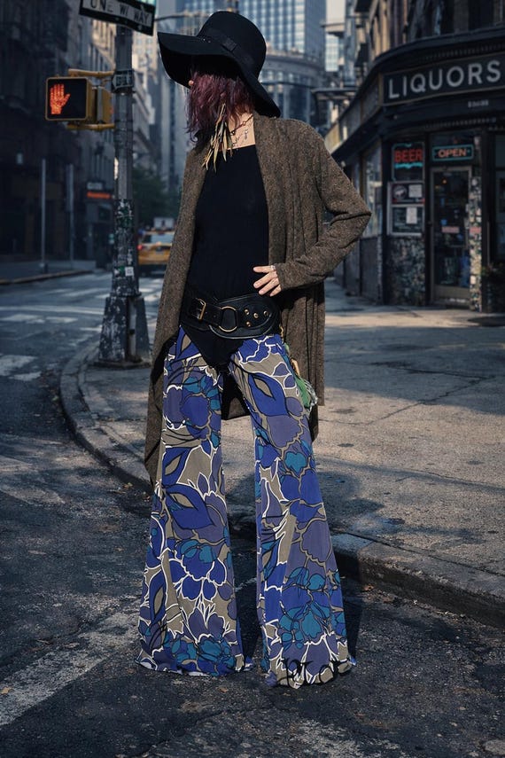 Paisley Flare Bell Bottom Pants – Vintage 90s Boho Hippie Style - Etsy