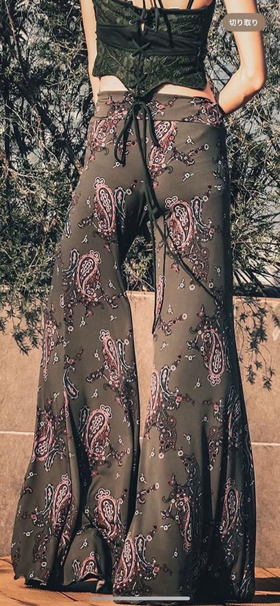 Paisley Flare Bell Bottom Pants – Vintage 90s Boho Hippie Style - Etsy