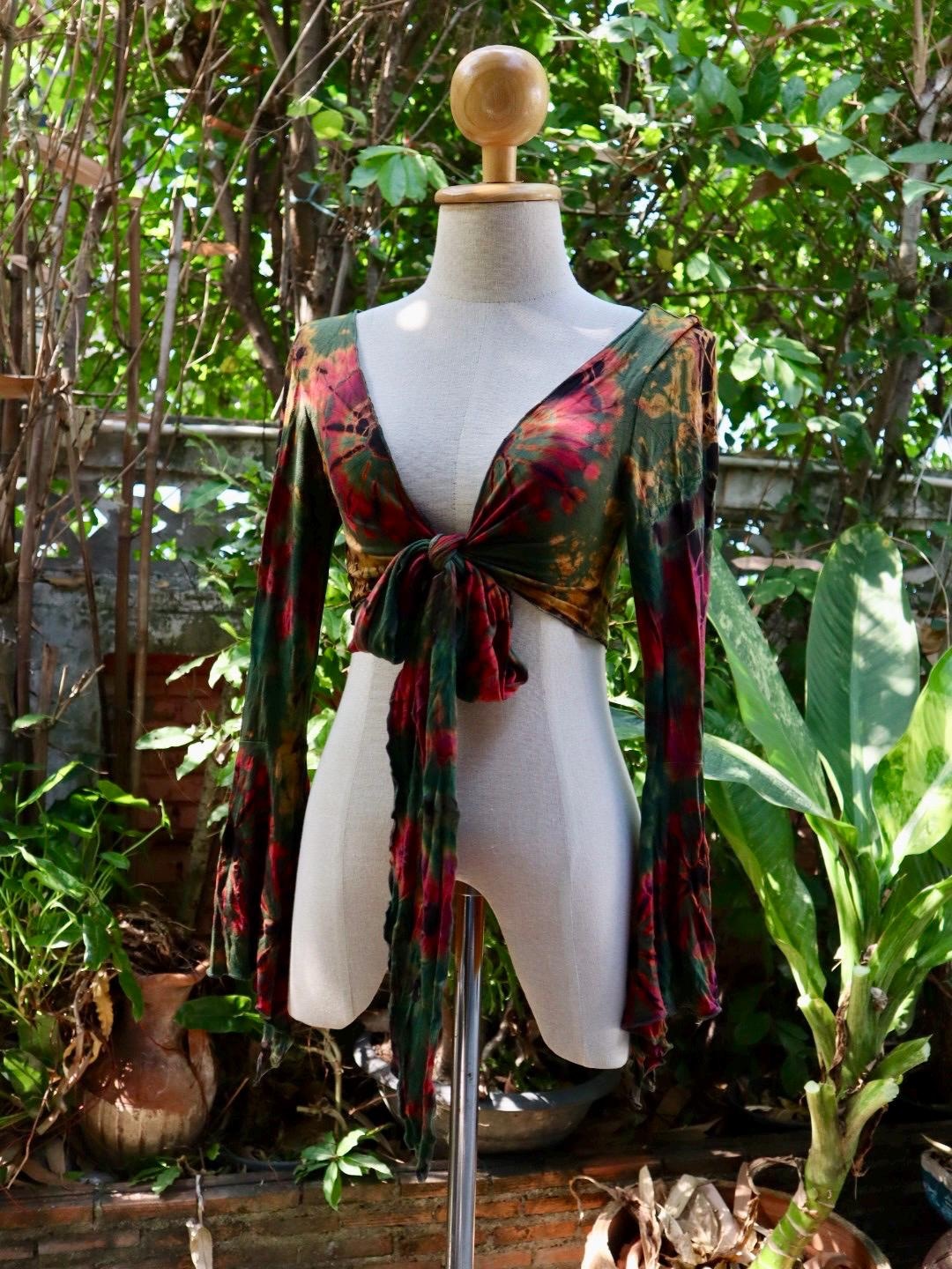 TIE DYE BELL SLEEVE TOP main image 1