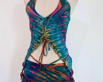 Jupe courte en élasthanne faite main, taille réglable, mode festival, minijupe