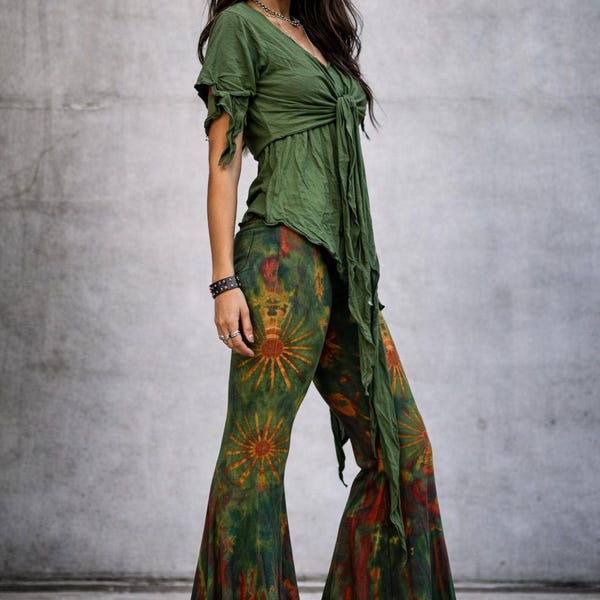 Women Wrap Top ~asymmetric~natural Hippie~Goa Psy Tance wear~Gypsy~Tribal~Earthy Alternative Clothing  short sleeve v-Tunic