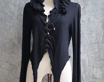 PIXIE HOODIEVEST, topje elf, topje elf, psytrance topje, gothic topje, goth topje, festival topje, hippie tiedye topje