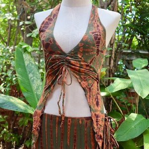 Black Top Burning Man Clothing, Divine Yoga Top, Festival Clothing, Tribal Clothing, Pixie Clothing, Goa Top, Strings Adjustable Back