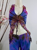 Tie dye Top Burning Man Clothing, Divine Yoga Top, Festival Clothing, Tribal Clothing, Pixie Clothing, Goa Top, Strings Adjustable Back product logo
