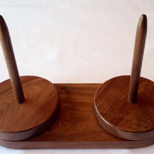 Double Walnut Yarn Holder Lazy Susan