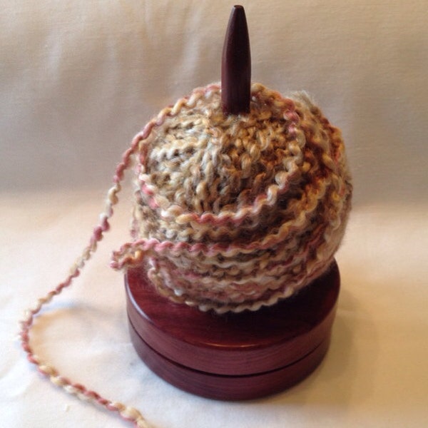 Yarn Holder Lazy Susan with Purpleheart