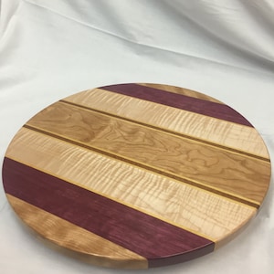 Purple Heart and Curly Maple Lazy Susan 16"