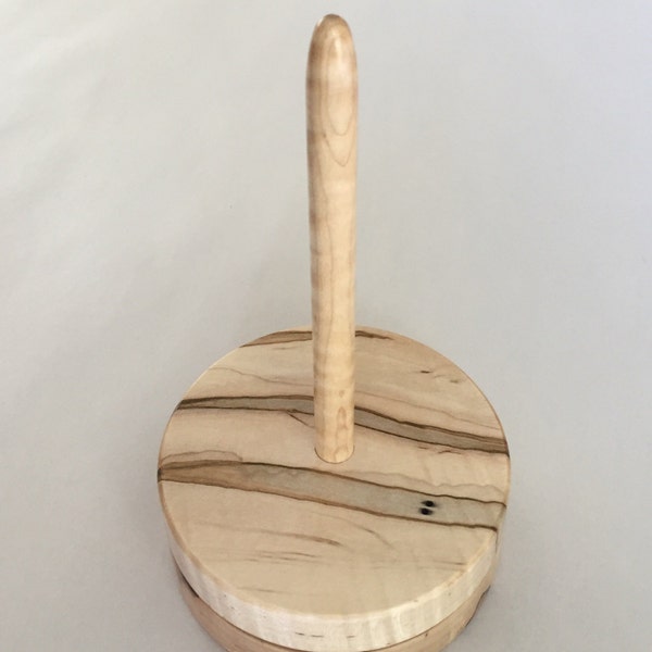 Curly Ambrosia maple yarn holder lazy susan