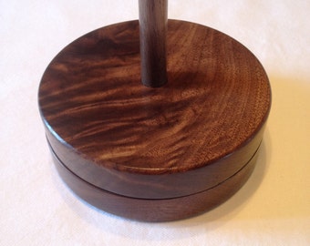 Figured Walnut Yarn Holder Lazy Susan