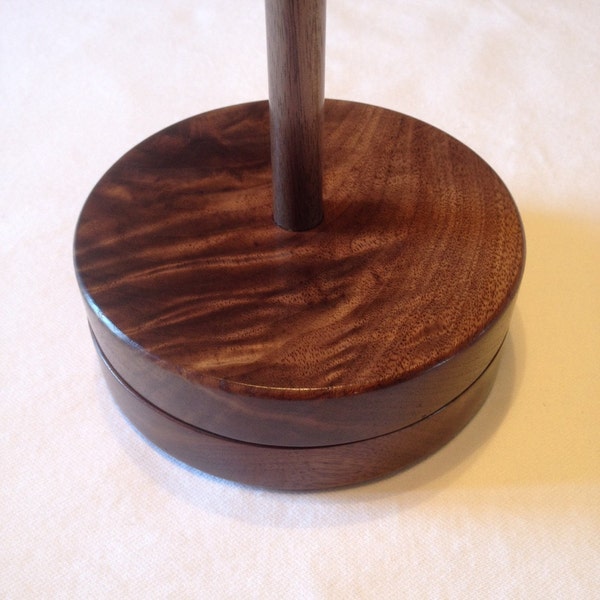 Figured Walnut Yarn Holder Lazy Susan