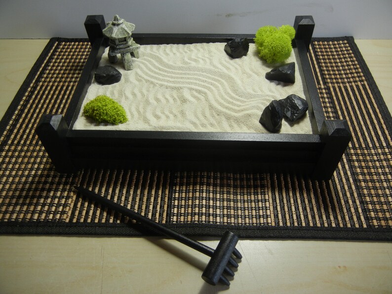 S04 Small Pillar Style Zen Garden With Pagoda Lantern Diy Etsy