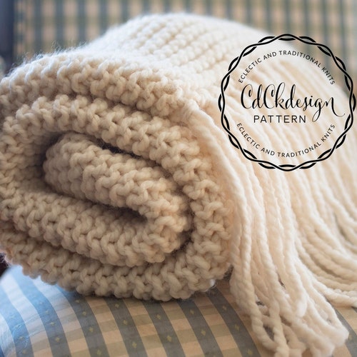 Knitting Pattern Chunky Knit Wool Blanket Throw Soft and Etsy