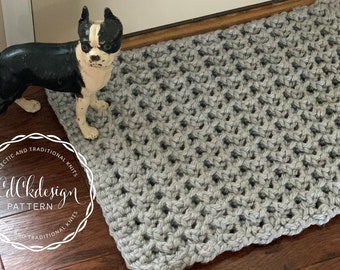 Crochet Pattern + Easy Crochet Doormat + Crochet Bath Rug + Crochet Rug + Easy to Customize Rug Size Pattern + Easy Crochet Pattern